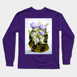 A Scottish Bouquet Watercolour Painting Long Sleeve T-Shirt